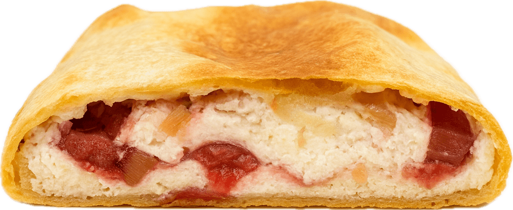 Strawberry Rhubarb Cottage Cheese, inside